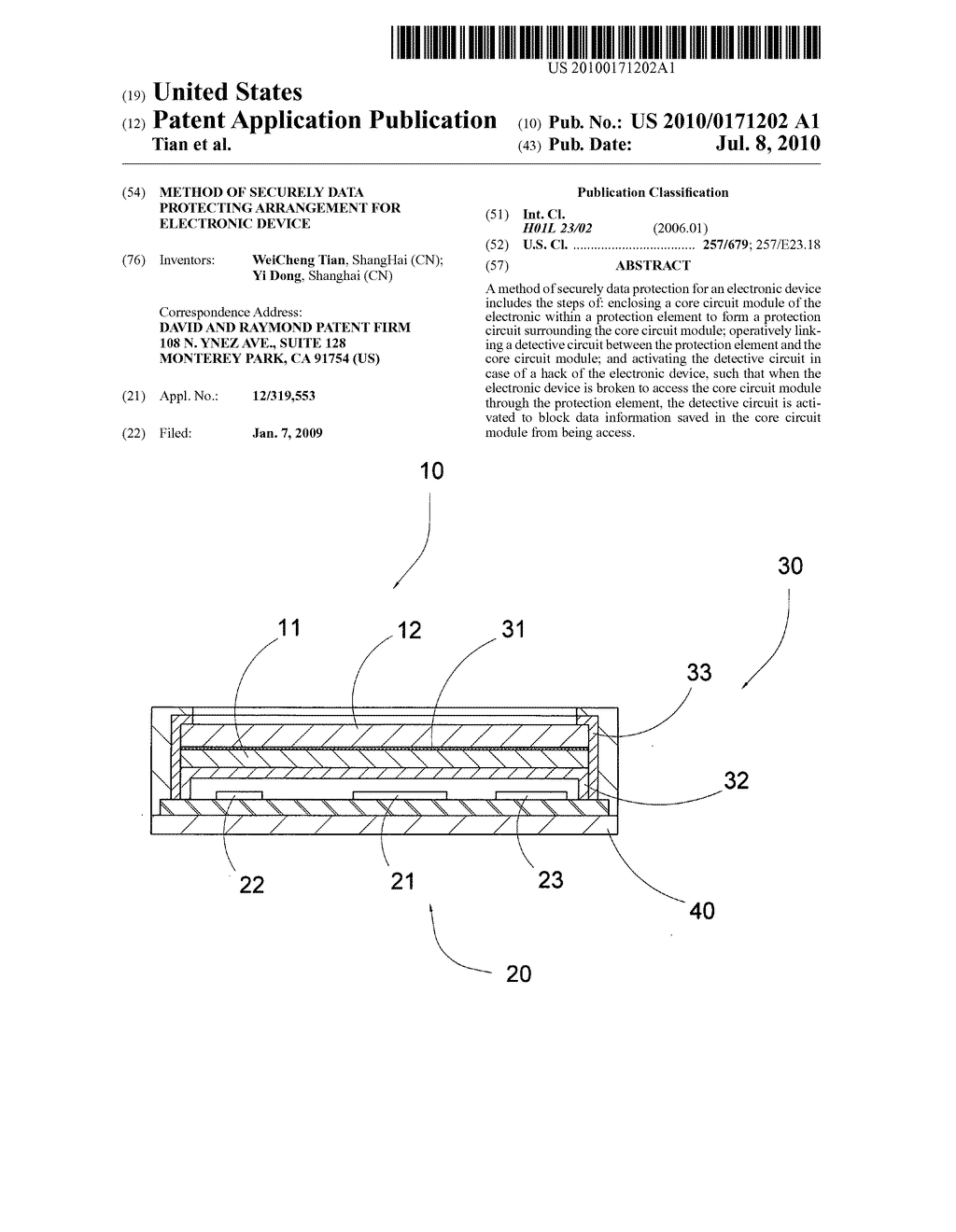 Method of securely data protecting arrangement for electronic device - diagram, schematic, and image 01