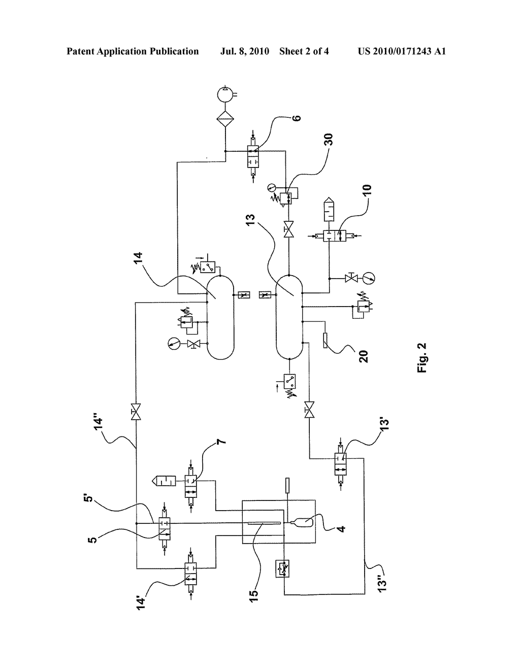 METHOD FOR RECYCLING ENERGY IN A BLOW MOULDING MACHINE FOR BLOW MOULDING CONTAINERS - diagram, schematic, and image 03