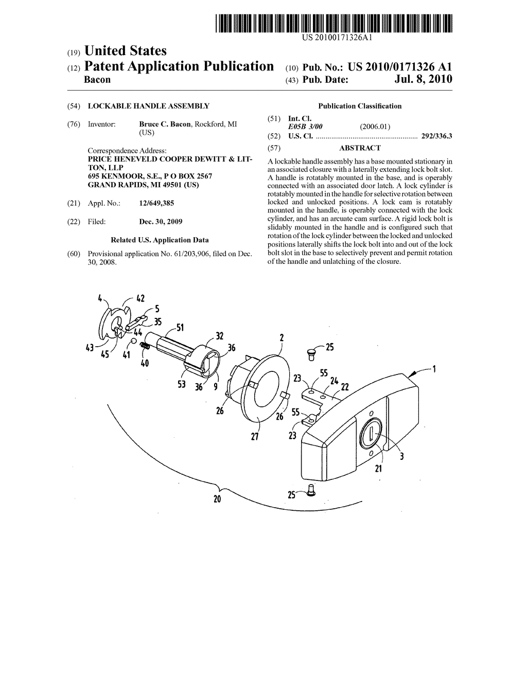 LOCKABLE HANDLE ASSEMBLY - diagram, schematic, and image 01