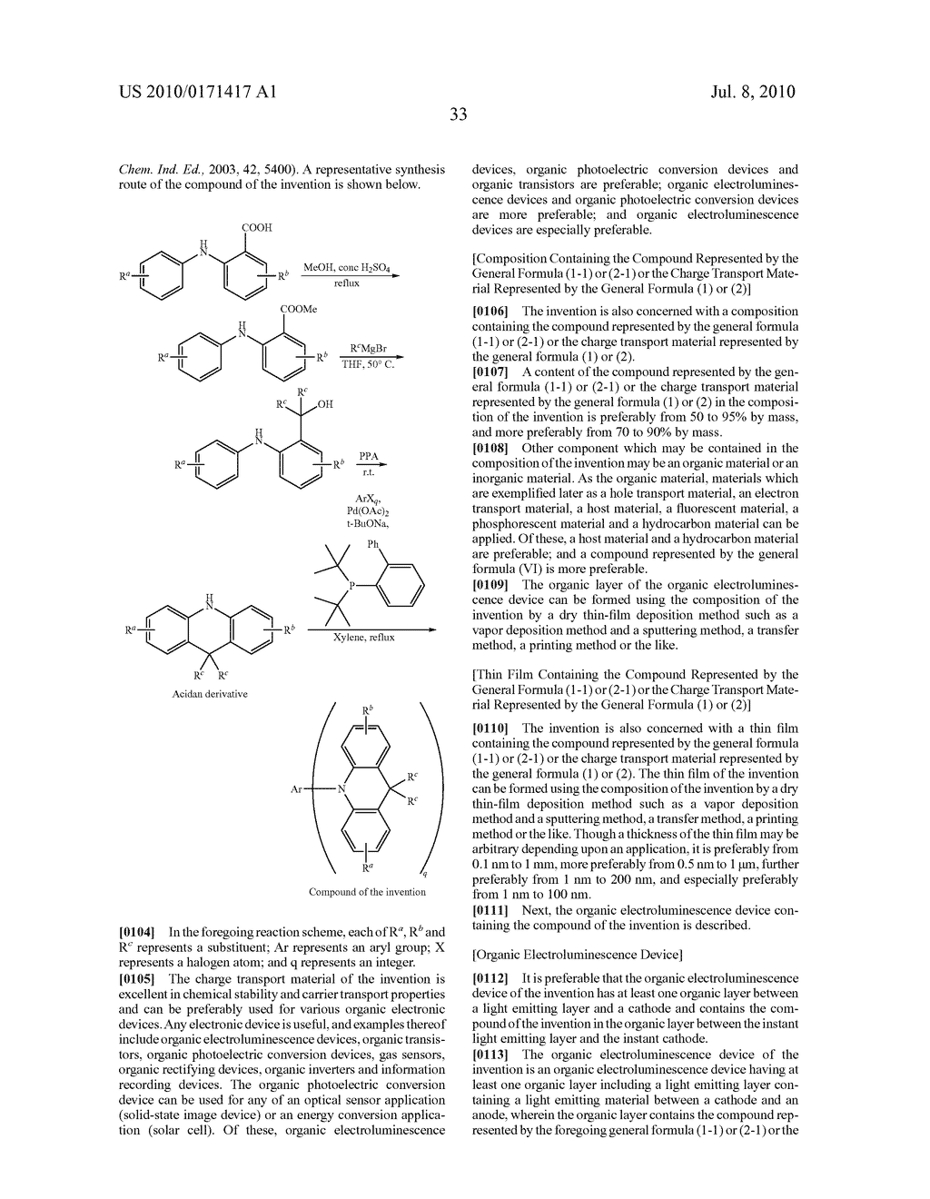 CHARGE TRANSPORT MATERIAL AND ORGANIC ELECTROLUMINESCENCE DEVICE - diagram, schematic, and image 35