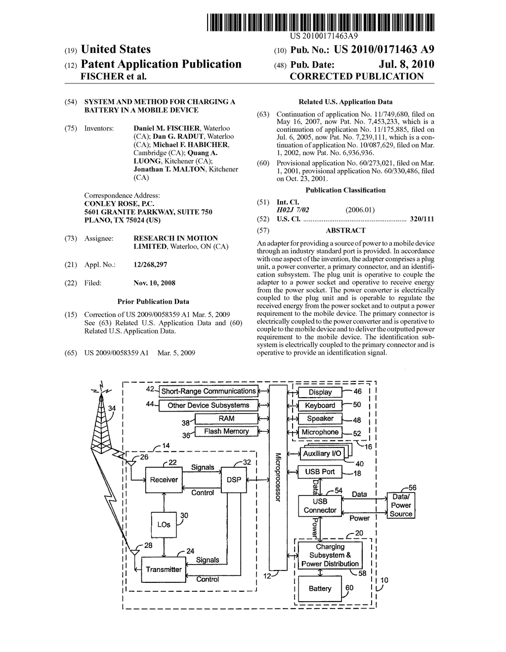 SYSTEM AND METHOD FOR CHARGING A BATTERY IN A MOBILE DEVICE - diagram, schematic, and image 01