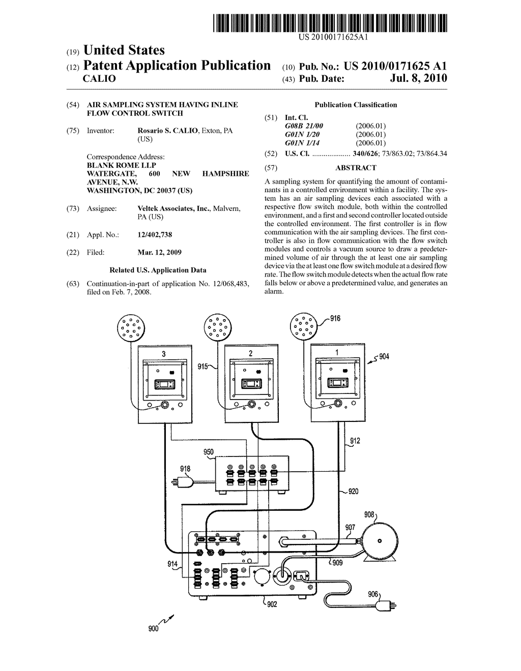 AIR SAMPLING SYSTEM HAVING INLINE FLOW CONTROL SWITCH - diagram, schematic, and image 01