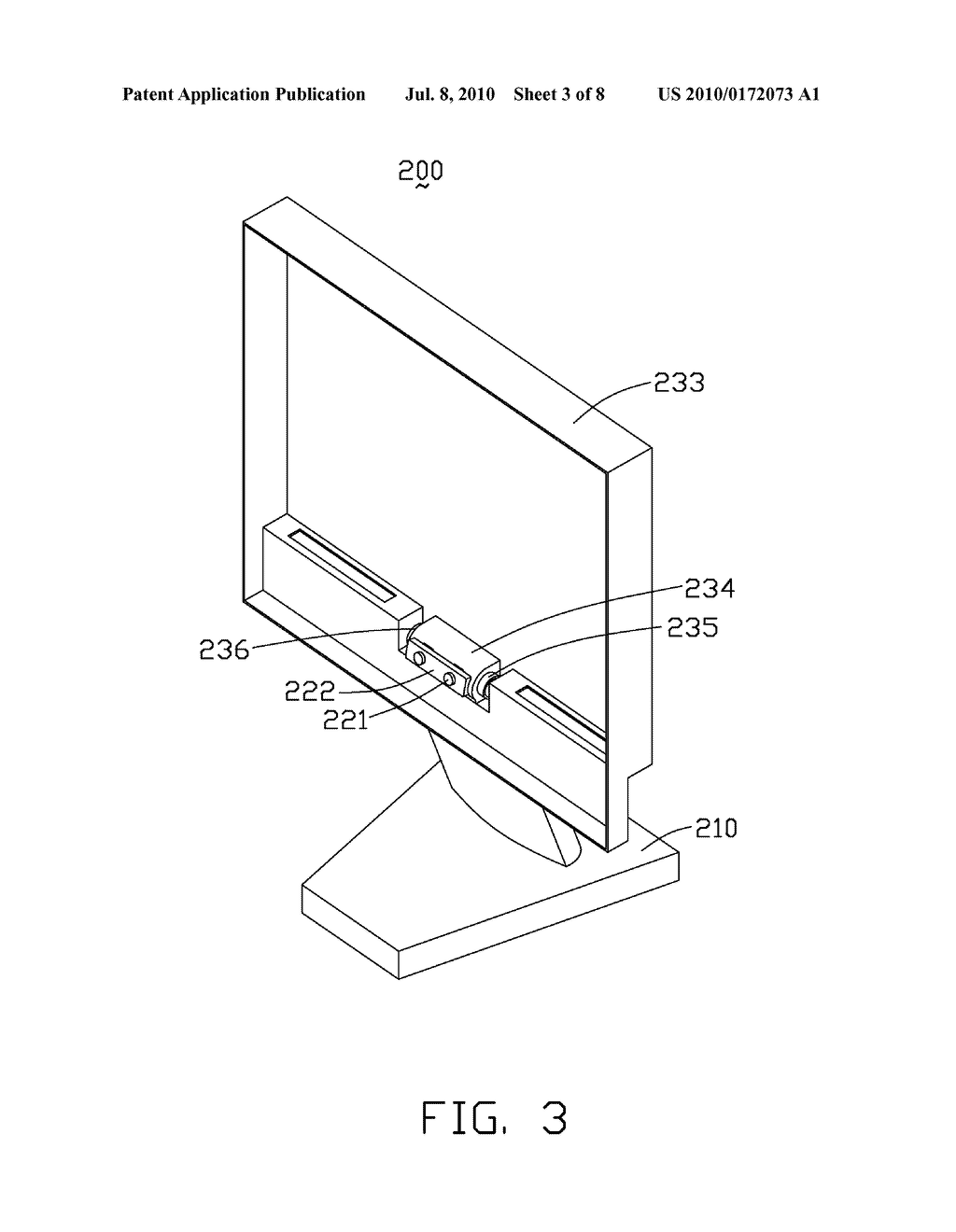 FLAT PANEL DISPLAY WITH SUPPORT PROVIDING PIVOTING - diagram, schematic, and image 04