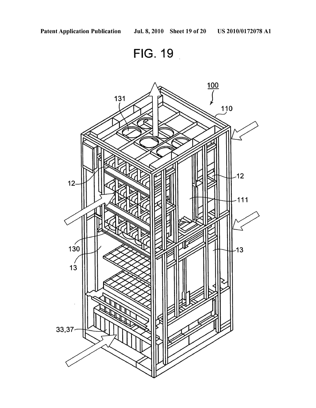 Cooling structure for rackmount-type control device and rack-type storage control device - diagram, schematic, and image 20