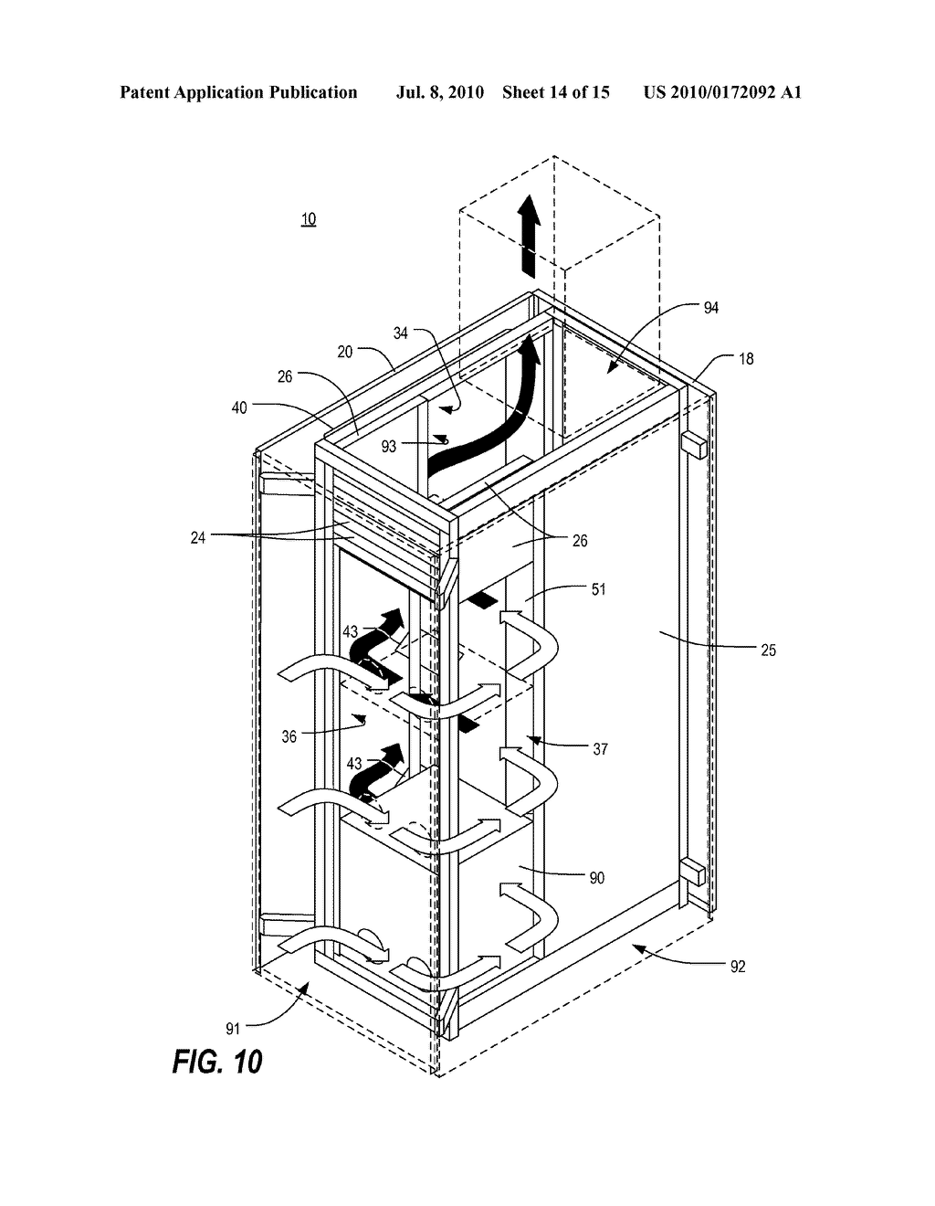 ELECTRONIC EQUIPMENT ENCLOSURE WITH SIDE-TO-SIDE AIRFLOW CONTROL SYSTEM - diagram, schematic, and image 15