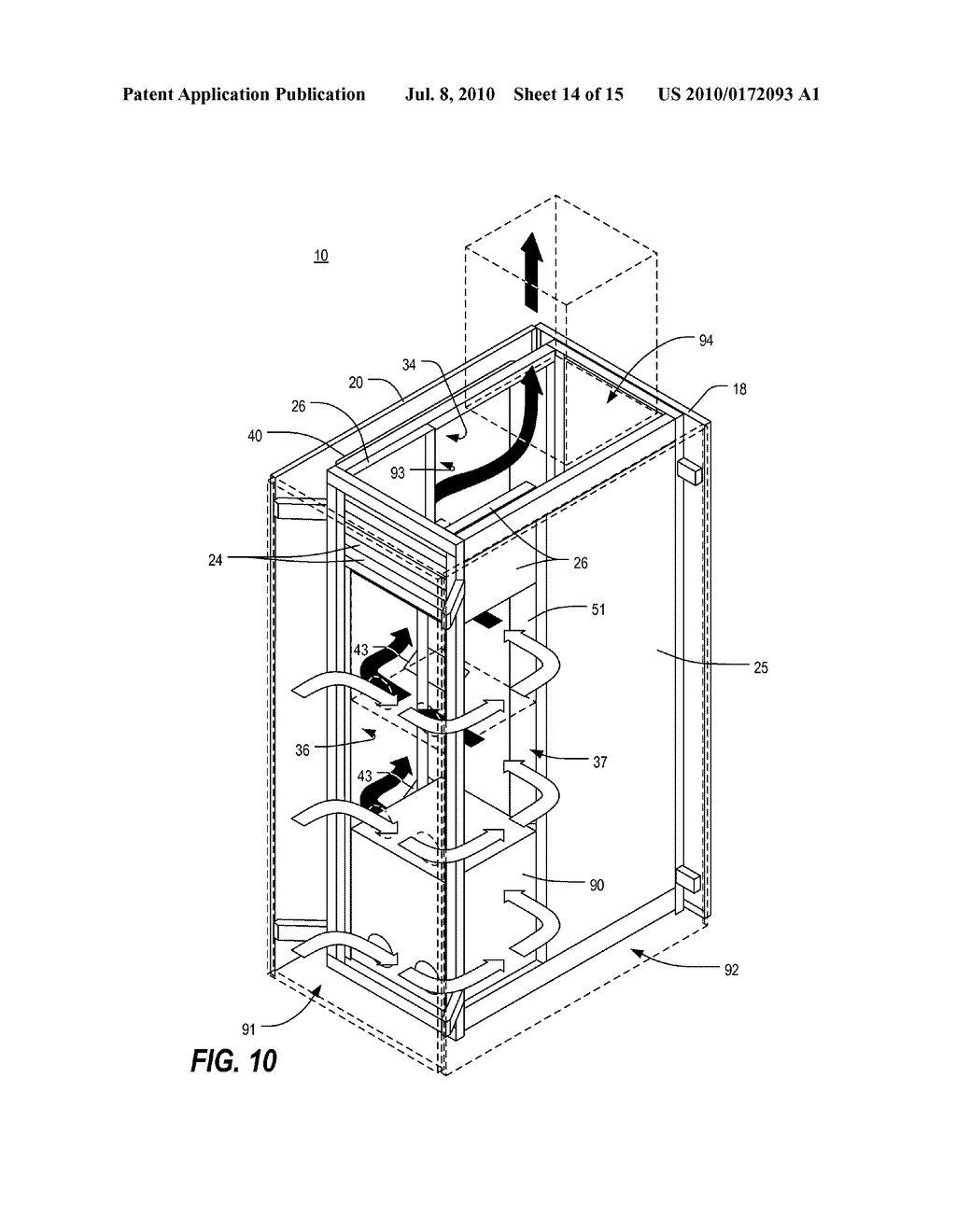 ELECTRONIC EQUIPMENT ENCLOSURE WITH SIDE-TO-SIDE AIRFLOW CONTROL SYSTEM - diagram, schematic, and image 15