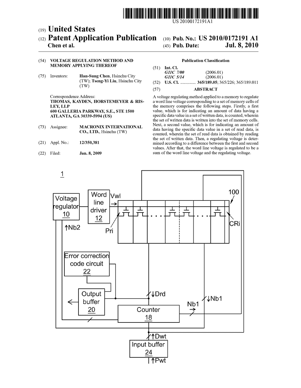 Voltage Regulation Method and Memory Applying Thereof - diagram, schematic, and image 01