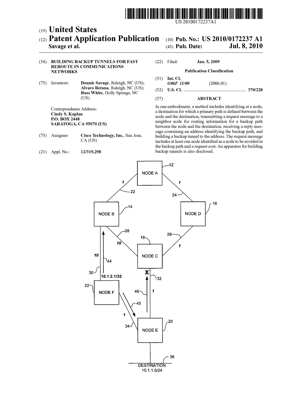 Building backup tunnels for fast reroute in communications networks - diagram, schematic, and image 01