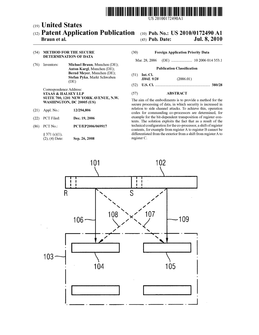 METHOD FOR THE SECURE DETERMINATION OF DATA - diagram, schematic, and image 01