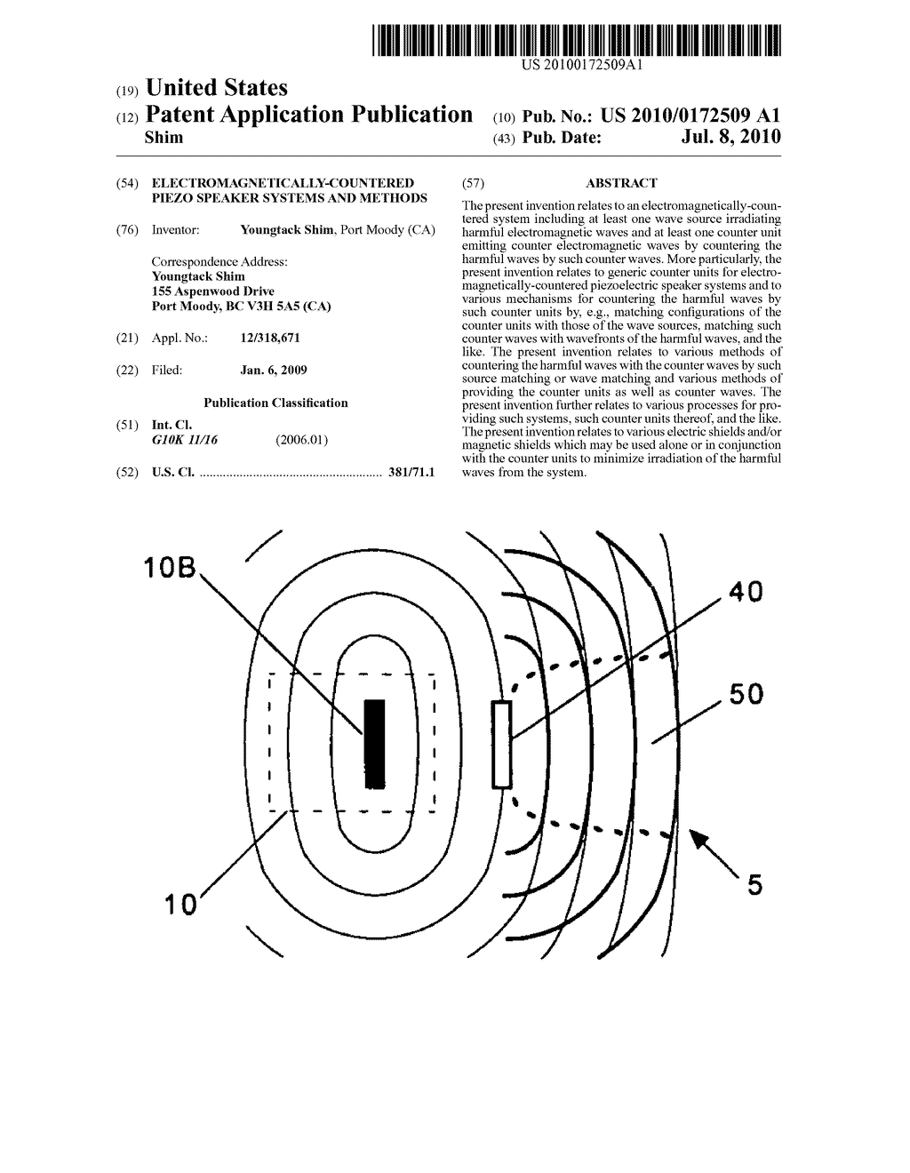 Electromagnetically-countered piezo speaker systems and methods - diagram, schematic, and image 01