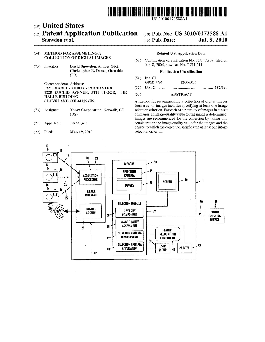 METHOD FOR ASSEMBLING A COLLECTION OF DIGITAL IMAGES - diagram, schematic, and image 01