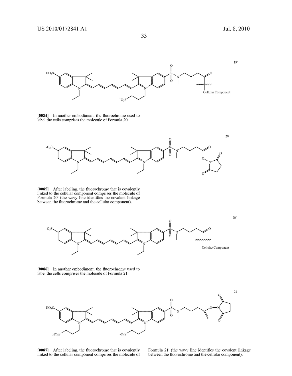 VIABLE NEAR-INFRARED FLUOROCHROME LABELED CELLS AND METHODS OF MAKING AND USING THE SAME - diagram, schematic, and image 36