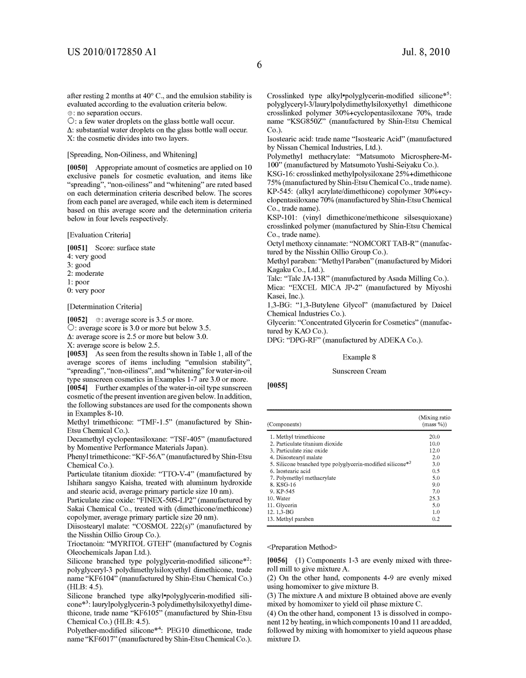 WATER-IN-OIL TYPE SUNSCREEN COSMETIC - diagram, schematic, and image 07