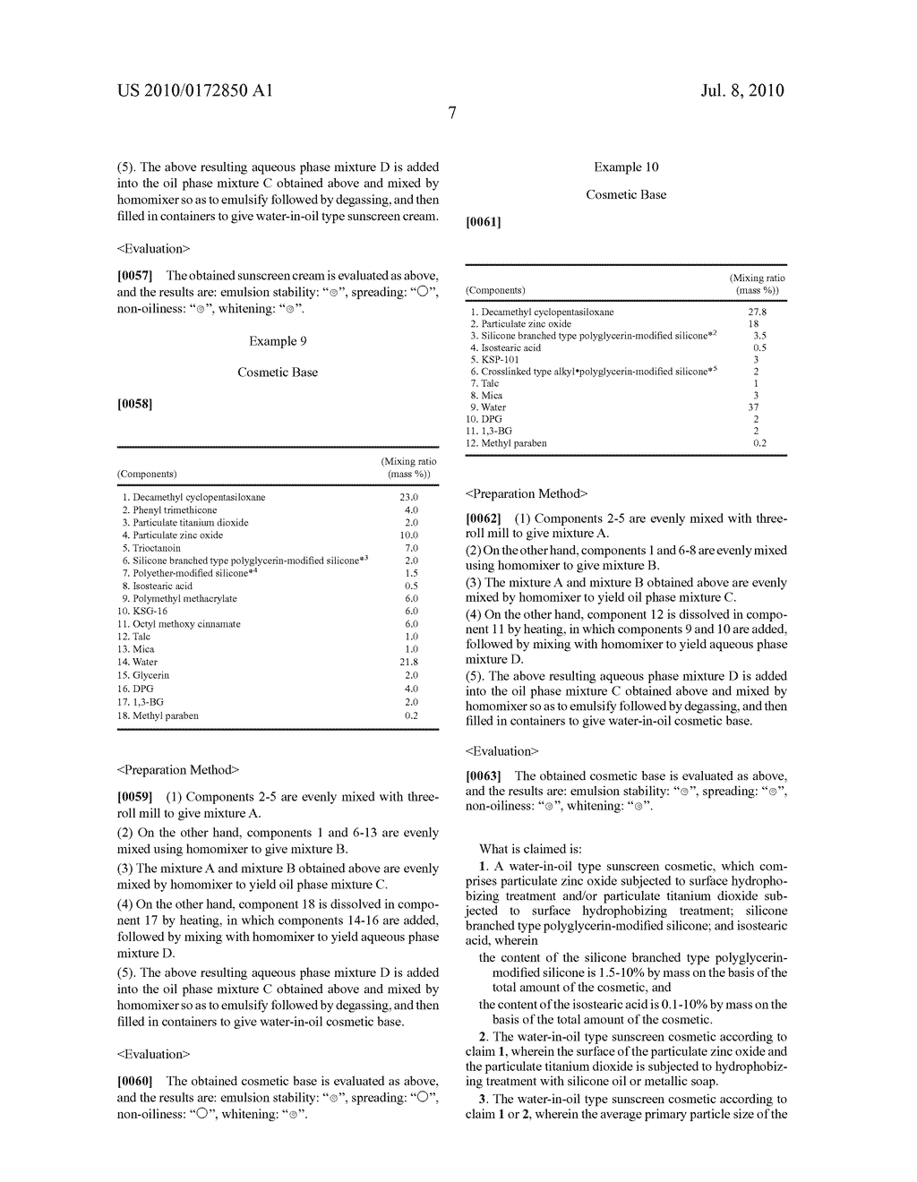 WATER-IN-OIL TYPE SUNSCREEN COSMETIC - diagram, schematic, and image 08