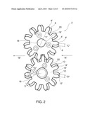 OFF-SET GEARS AND METHODS OF USING OFF-SET GEARS FOR PRODUCING CUSHIONING MATERIAL diagram and image