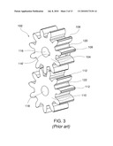 OFF-SET GEARS AND METHODS OF USING OFF-SET GEARS FOR PRODUCING CUSHIONING MATERIAL diagram and image