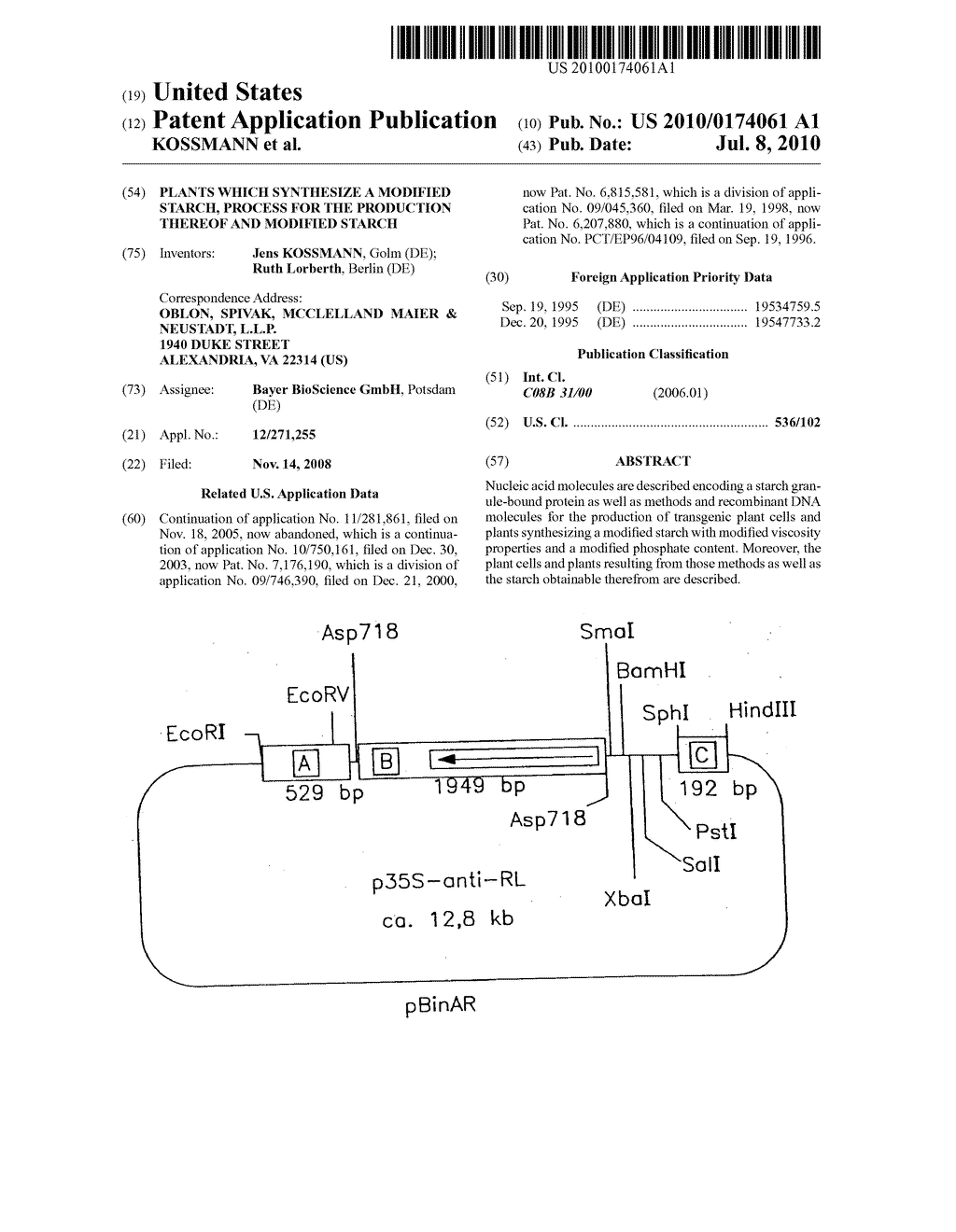 PLANTS WHICH SYNTHESIZE A MODIFIED STARCH, PROCESS FOR THE PRODUCTION THEREOF AND MODIFIED STARCH - diagram, schematic, and image 01