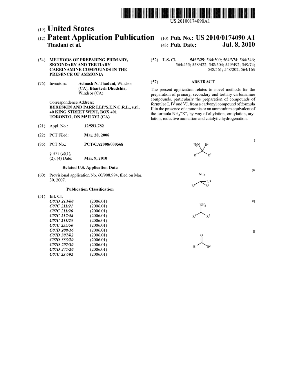 METHODS OF PREPARING PRIMARY, SECONDARY AND TERTIARY CARBINAMINE COMPOUNDS IN THE PRESENCE OF AMMONIA - diagram, schematic, and image 01