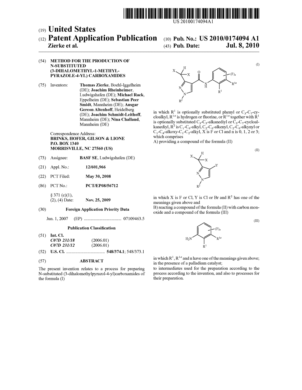 Method for the Production of N-Substituted (3-Dihalomethyl-1-Methyl-Pyrazole-4-yl) Carboxamides - diagram, schematic, and image 01