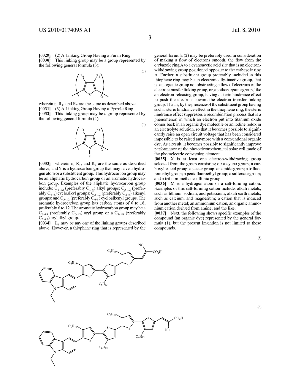 ORGANIC COMPOUND, SEMICONDUCTOR FILM ELECTRODE EMPLOYING THE ORGANIC COMPOUND, PHOTOELECTRIC CONVERSION ELEMENT EMPLOYING THE ORGANIC COMPOUND, AND PHOTOELECTROCHEMICAL SOLAR CELL EMPLOYING THE ORGANIC COMPOUND - diagram, schematic, and image 05