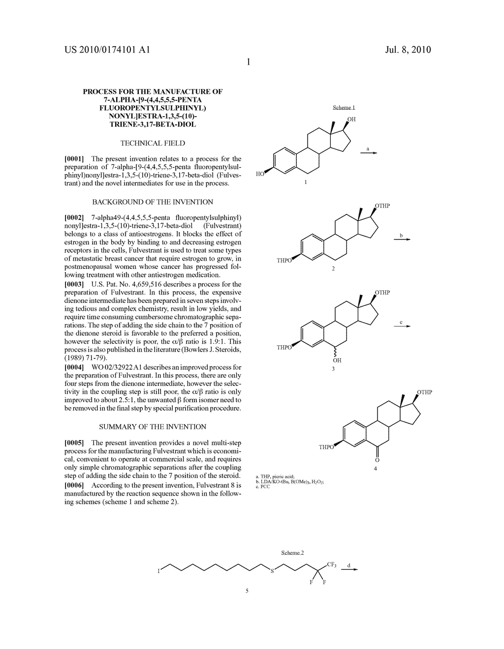 Process for the manufacture of 7-alpha-[9-(4,4,5,5,5-penta fluoropentylsulphinyl) nonyl]estra-1,3,5-(10)- triene-3,17-beta-diol - diagram, schematic, and image 02