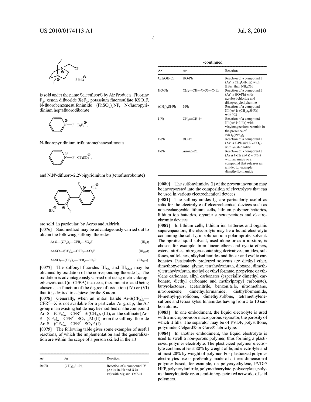 AROMATIC SULPHONYLIMIDES, PREPARATION THEREOF AND USE THEREOF AS ELECTROLYTE - diagram, schematic, and image 07