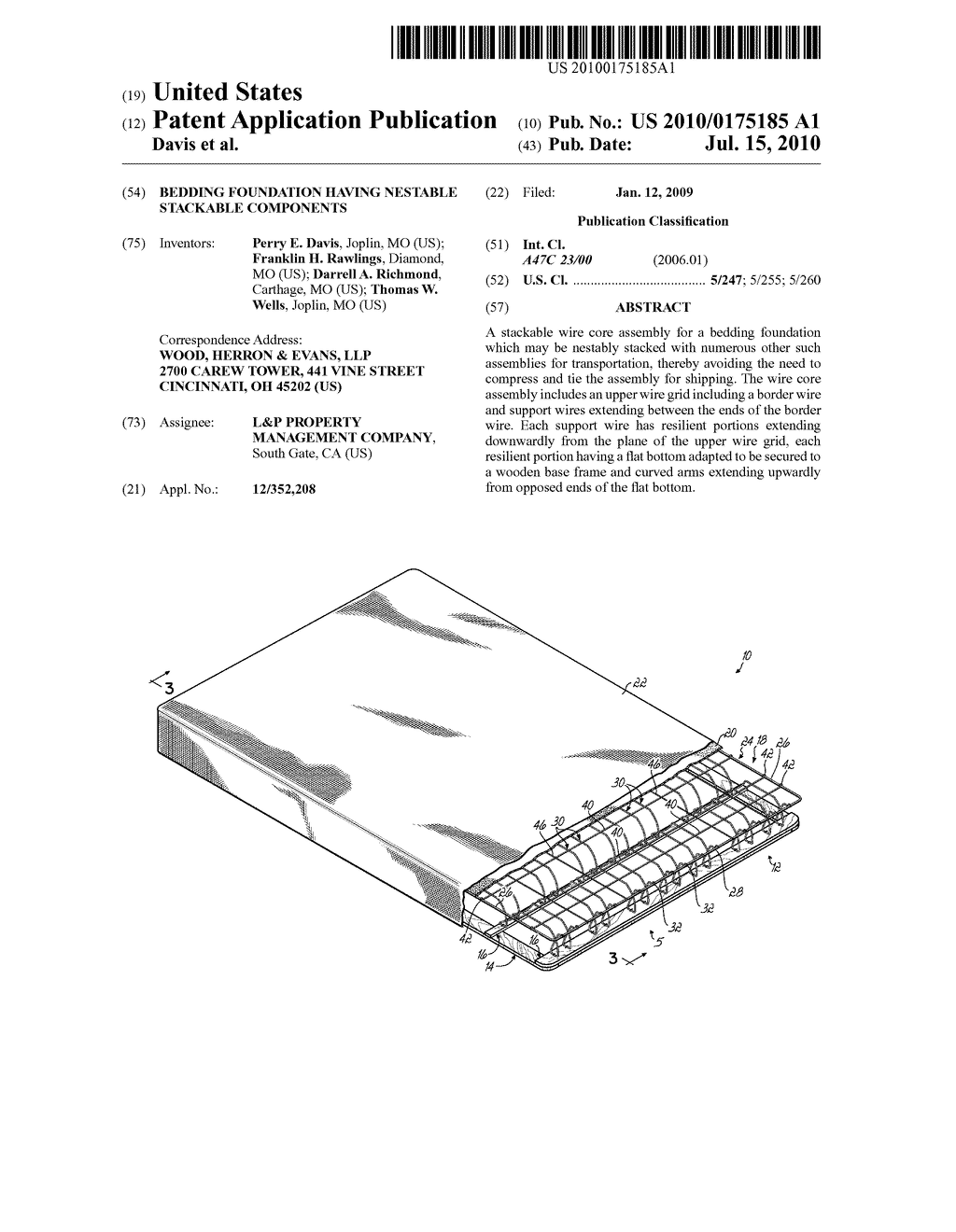 Bedding Foundation Having Nestable Stackable Components - diagram, schematic, and image 01