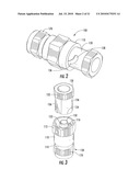 Reuseable Coaxial Connectors and Related Methods diagram and image