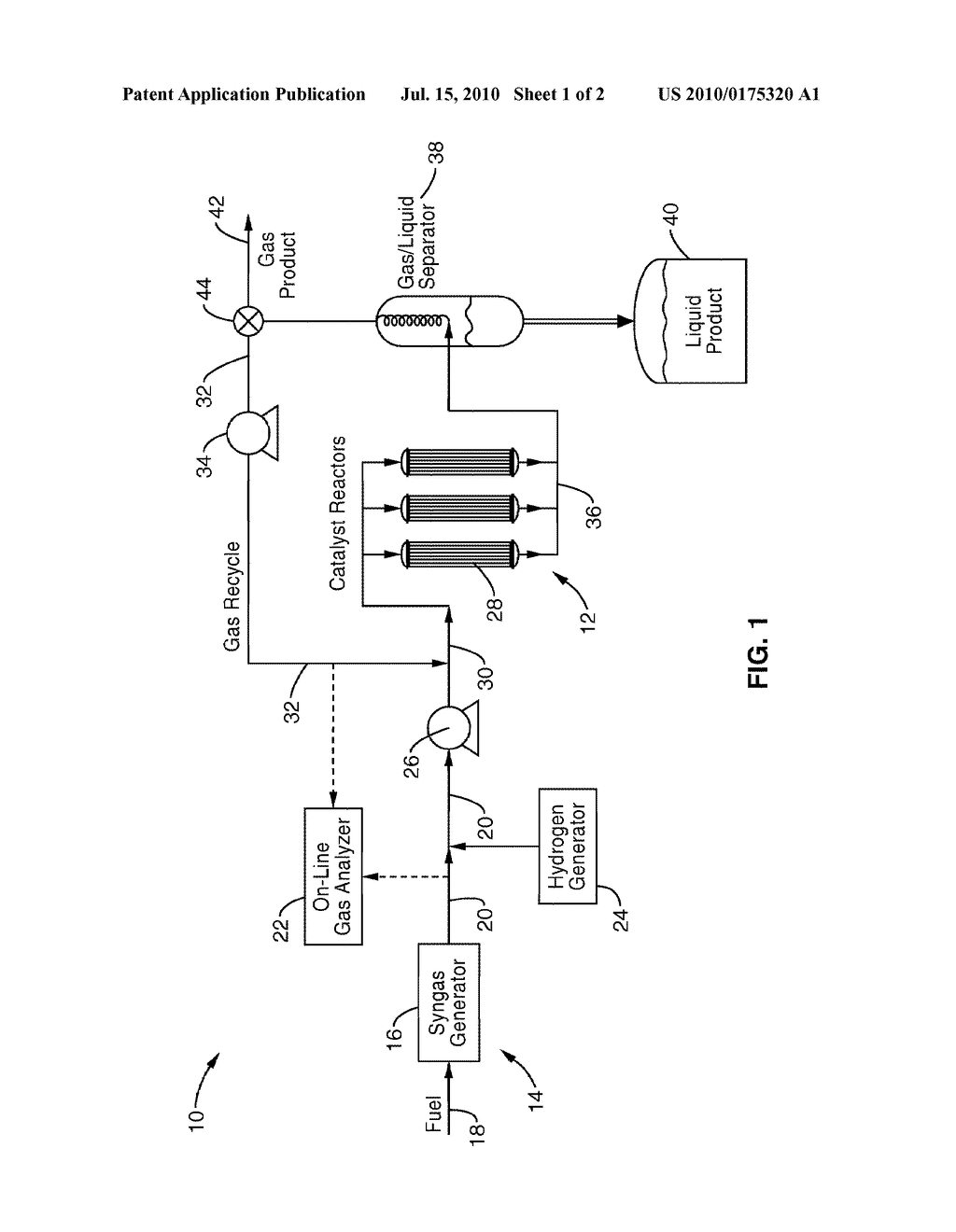 ENERGY EFFICIENT SYSTEM AND PROCESS FOR THE CONTINUOUS PRODUCTION OF FUELS AND ENERGY FROM SYNGAS - diagram, schematic, and image 02