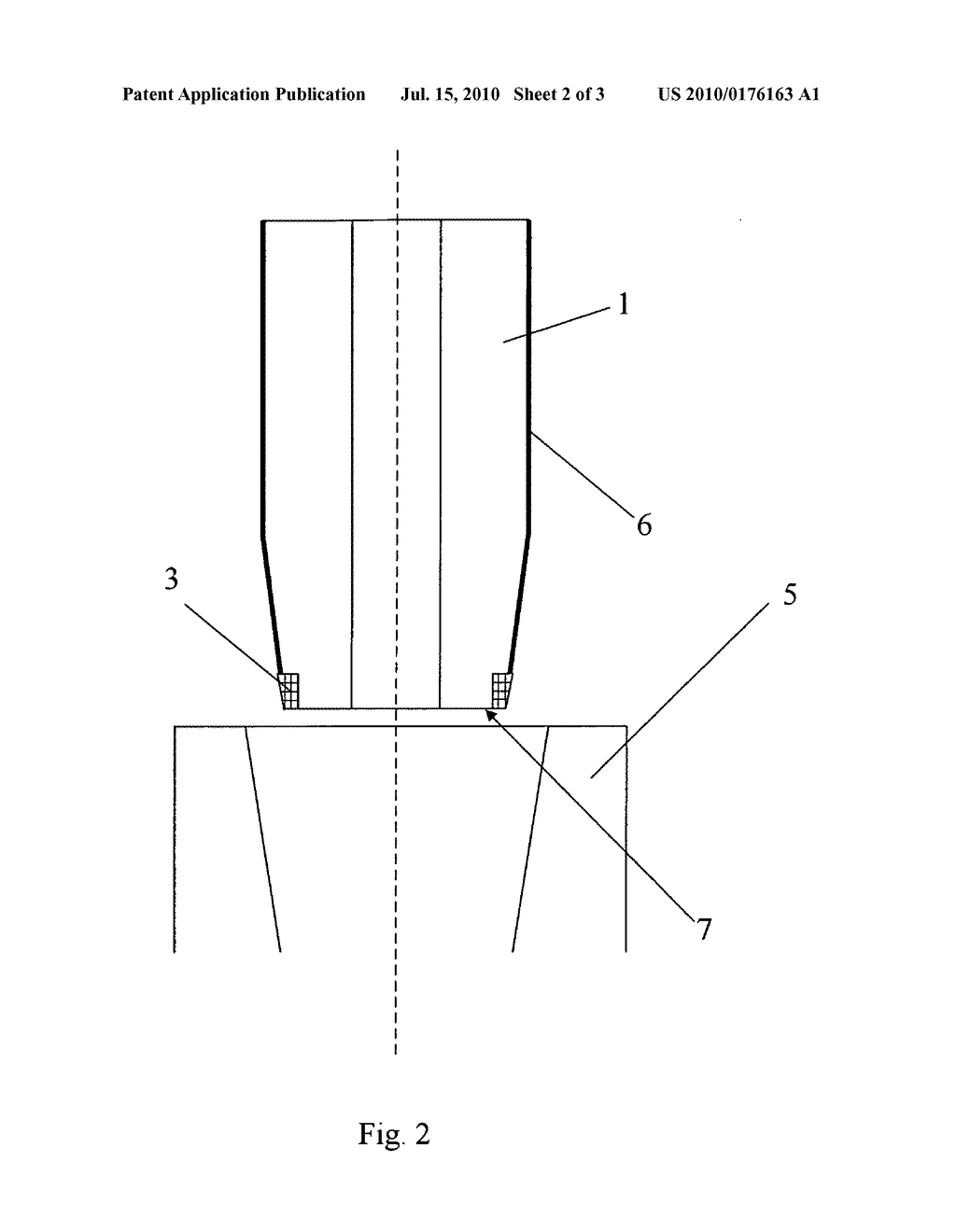 Nozzle brick with a seal - diagram, schematic, and image 03