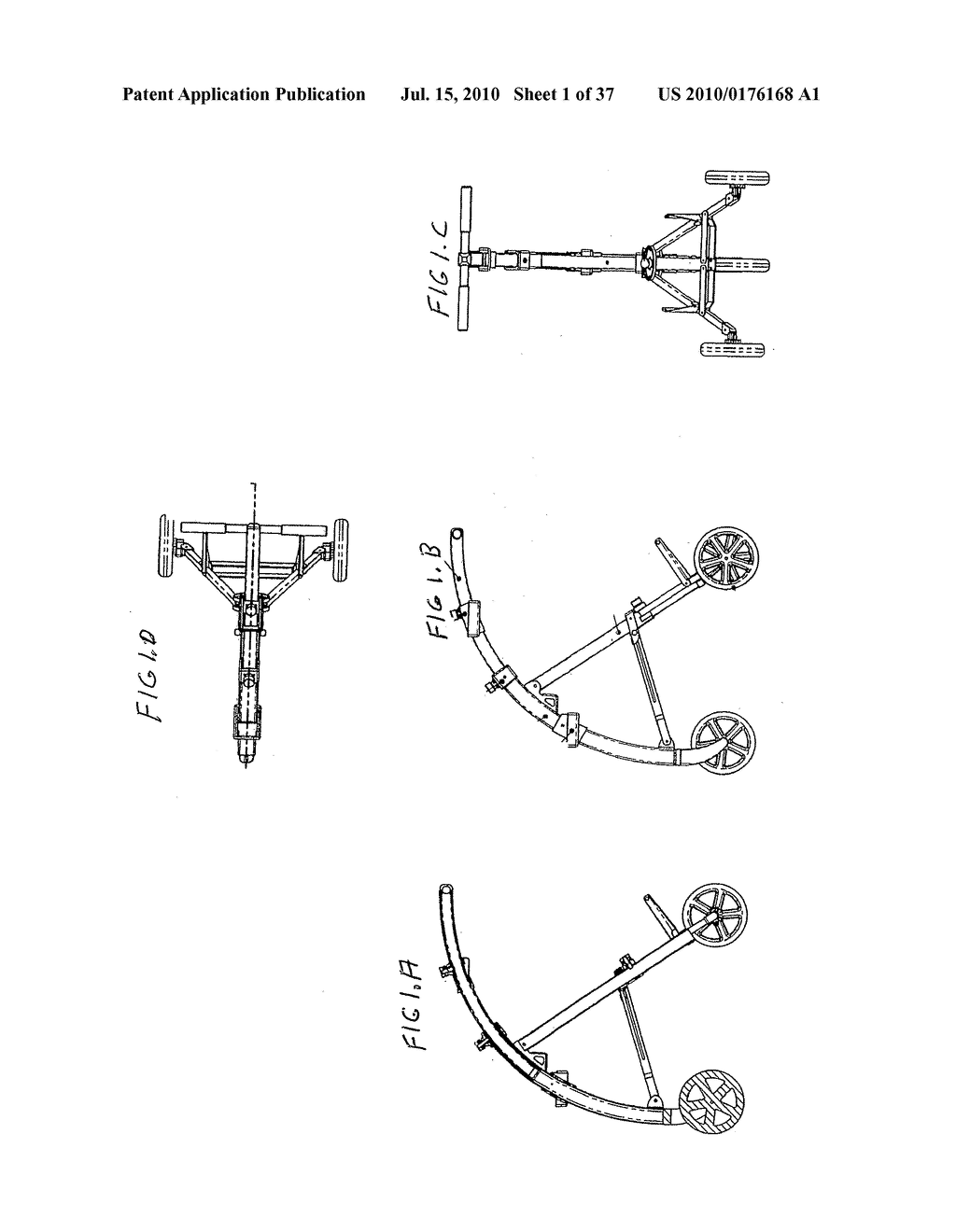 Collapsible, Three-Wheeled Trolley for Shopping Bags - diagram, schematic, and image 02