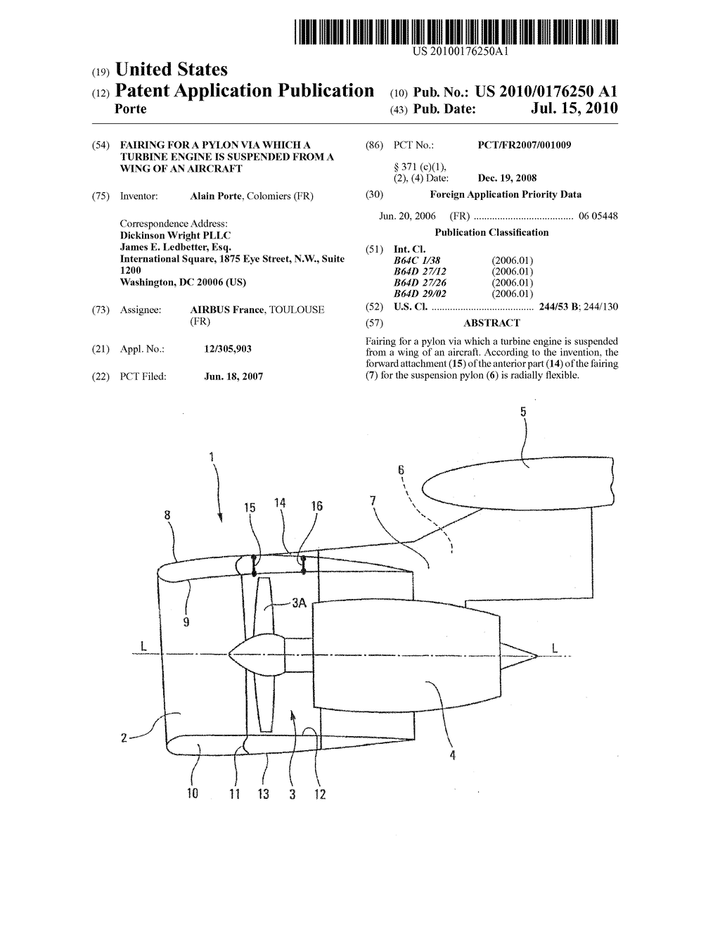 FAIRING FOR A PYLON VIA WHICH A TURBINE ENGINE IS SUSPENDED FROM A WING OF AN AIRCRAFT - diagram, schematic, and image 01