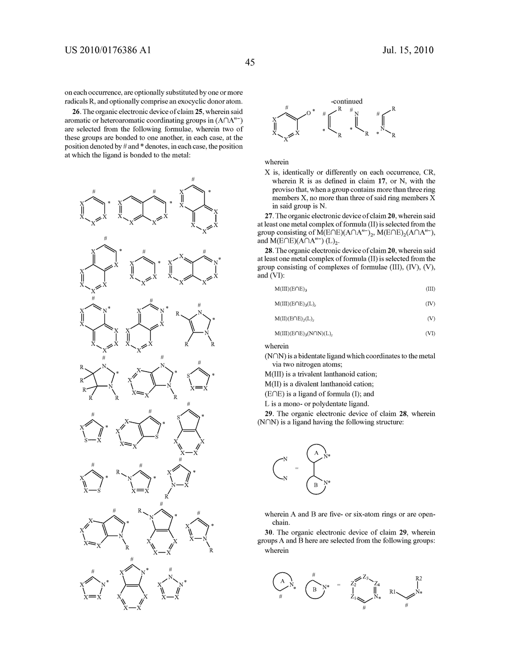 LUMINESCENT METAL COMPLEXES FOR ORGANIC ELECTRONIC DEVICES - diagram, schematic, and image 59