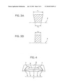 Semiconductor device with lead frame having lead terminals with wide portions of trapezoidal cross section diagram and image