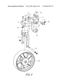 Golf Bag Cart Front Wheel Foldable Device diagram and image