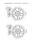 Golf Bag Cart Front Wheel Foldable Device diagram and image