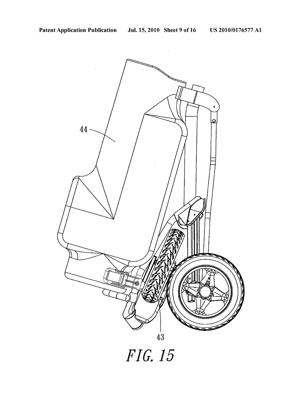 Golf Bag Cart Front Wheel Foldable Device - diagram, schematic, and image 10