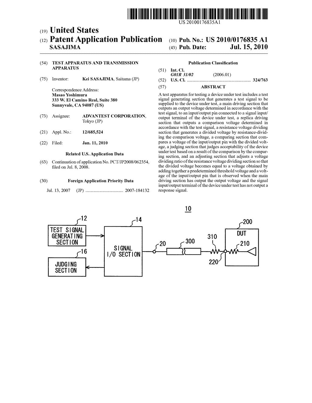 TEST APPARATUS AND TRANSMISSION APPARATUS - diagram, schematic, and image 01