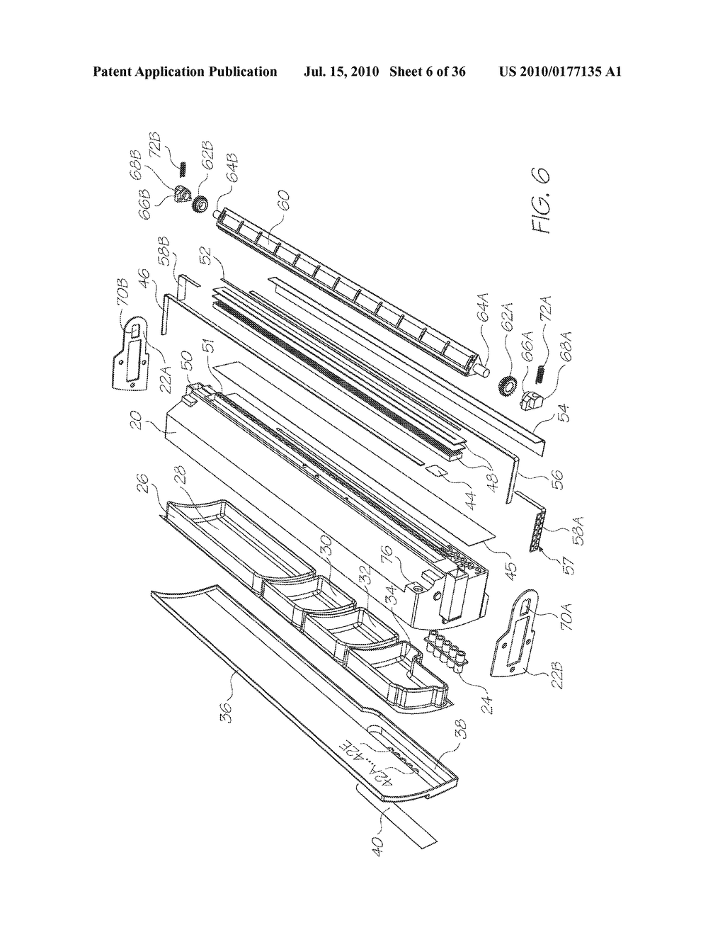 INKJET PRINTER ASSEMBLY WITH DRIVEN MECHANISMS AND TRANSMISSION ASSEMBLY FOR DRIVING DRIVEN MECHANISMS - diagram, schematic, and image 07