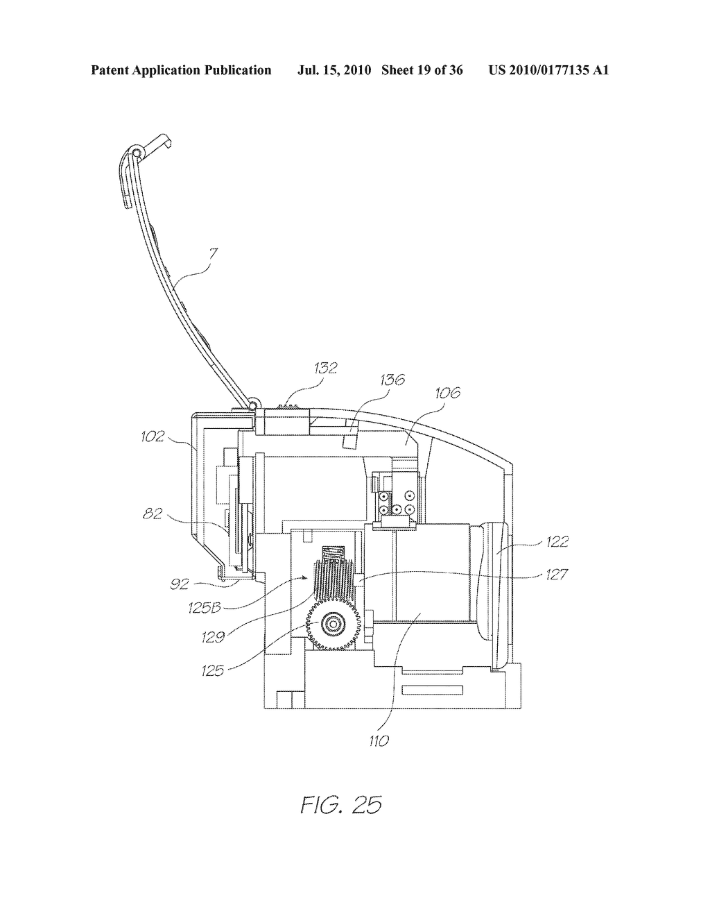 INKJET PRINTER ASSEMBLY WITH DRIVEN MECHANISMS AND TRANSMISSION ASSEMBLY FOR DRIVING DRIVEN MECHANISMS - diagram, schematic, and image 20