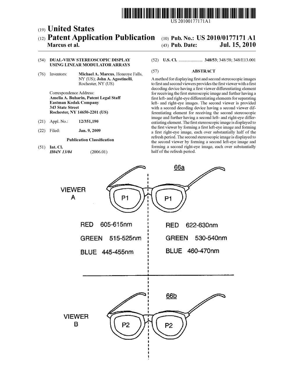 DUAL-VIEW STEREOSCOPIC DISPLAY USING LINEAR MODULATOR ARRAYS - diagram, schematic, and image 01