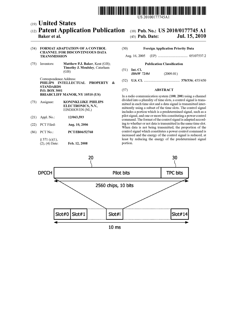 FORMAT ADAPTATION OF A CONTROL CHANNEL FOR DISCONTINUOUS DATA TRANSMISSION - diagram, schematic, and image 01