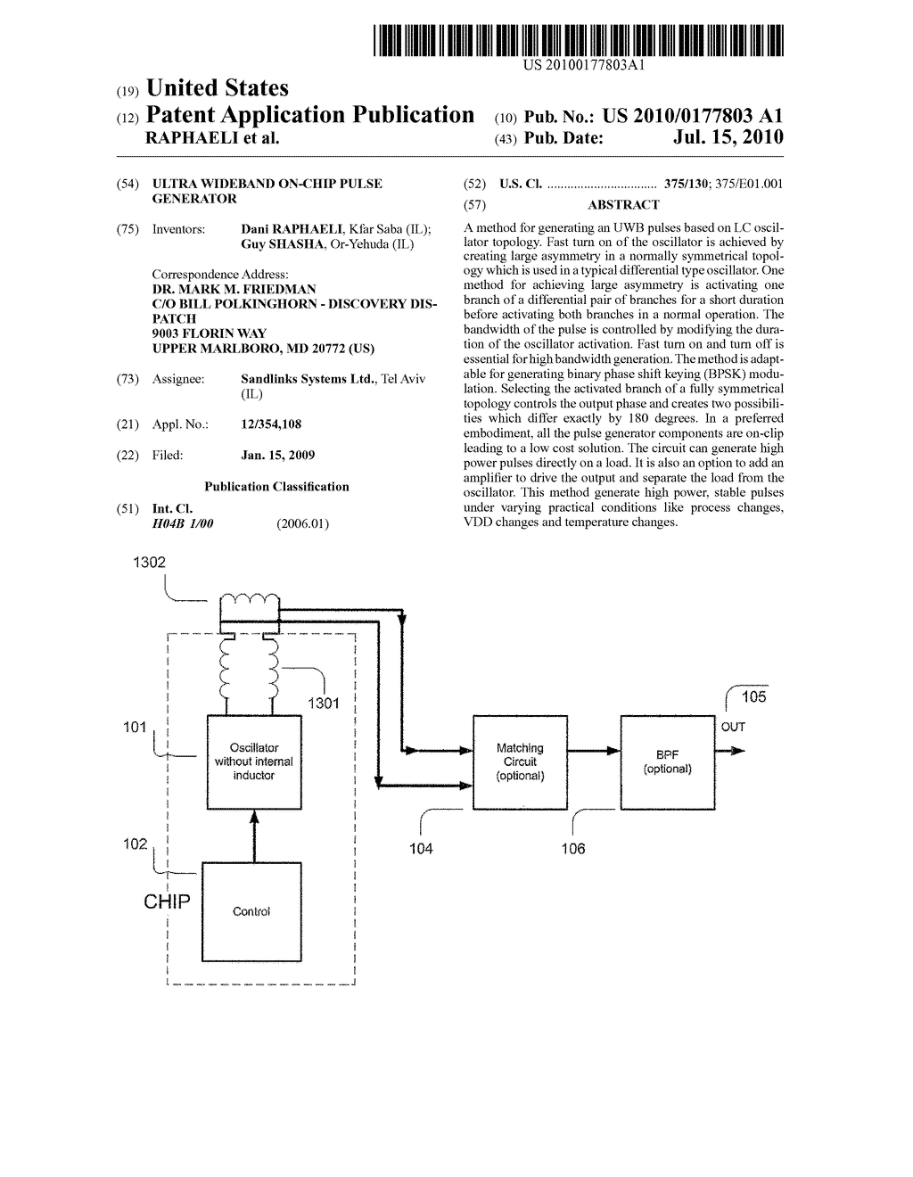 ULTRA WIDEBAND ON-CHIP PULSE GENERATOR - diagram, schematic, and image 01