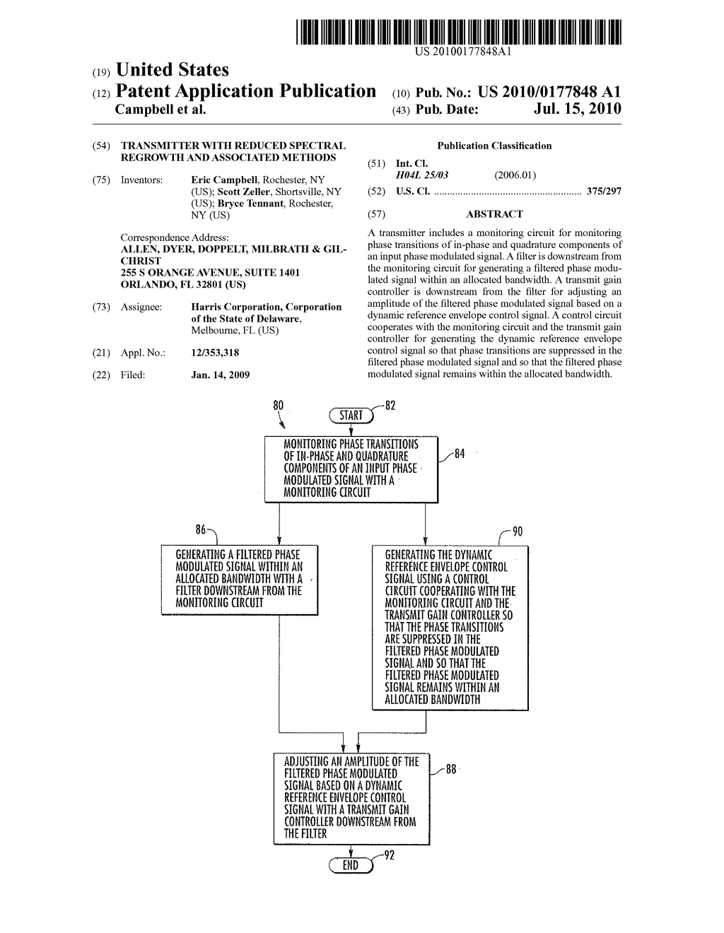 TRANSMITTER WITH REDUCED SPECTRAL REGROWTH AND ASSOCIATED METHODS - diagram, schematic, and image 01