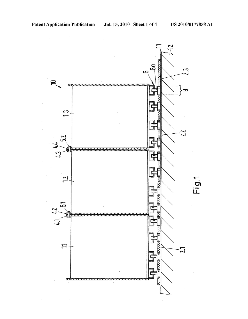 Storage rack arrangement for the storage of nuclear fuel elements - diagram, schematic, and image 02