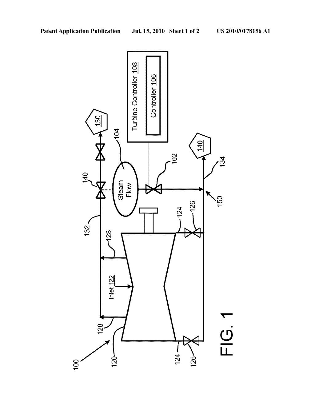 STEAM TURBINE HAVING EXHAUST ENTHALPIC CONDITION CONTROL AND RELATED METHOD - diagram, schematic, and image 02