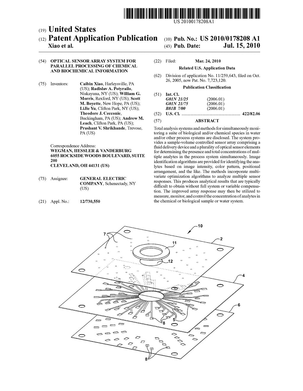 OPTICAL SENSOR ARRAY SYSTEM FOR PARALLEL PROCESSING OF CHEMICAL AND BIOCHEMICAL INFORMATION - diagram, schematic, and image 01