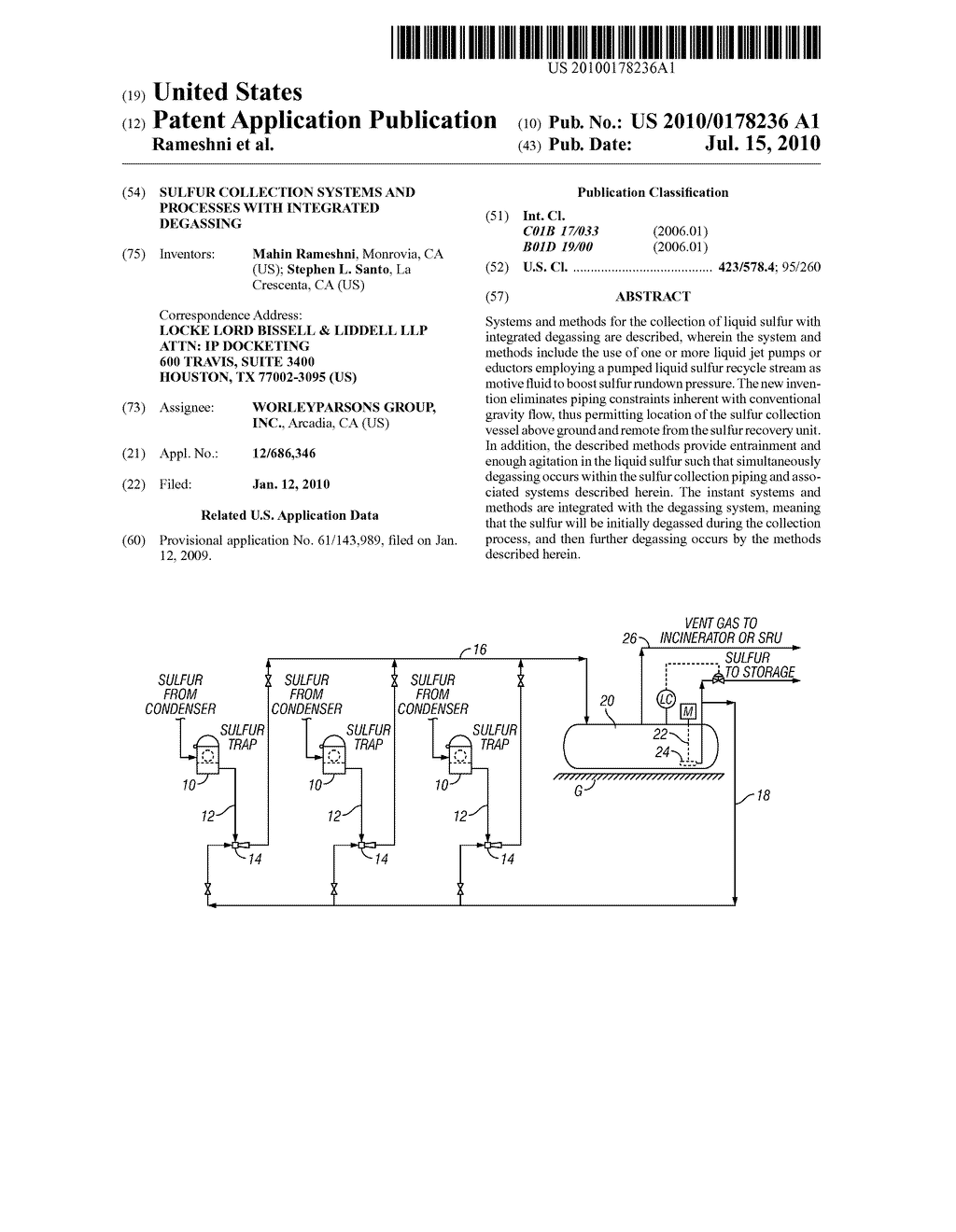 Sulfur Collection Systems and Processes with Integrated Degassing - diagram, schematic, and image 01