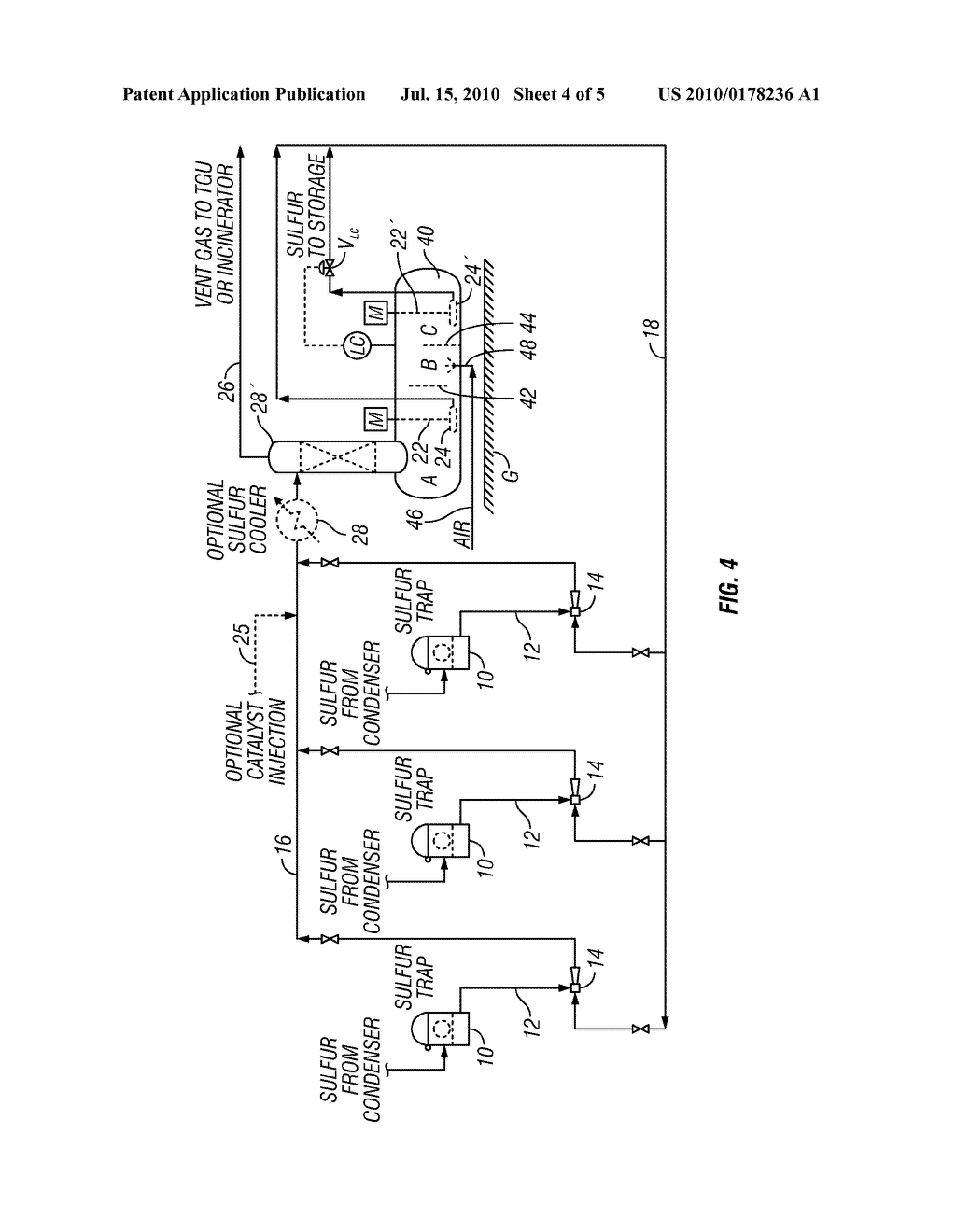 Sulfur Collection Systems and Processes with Integrated Degassing - diagram, schematic, and image 05