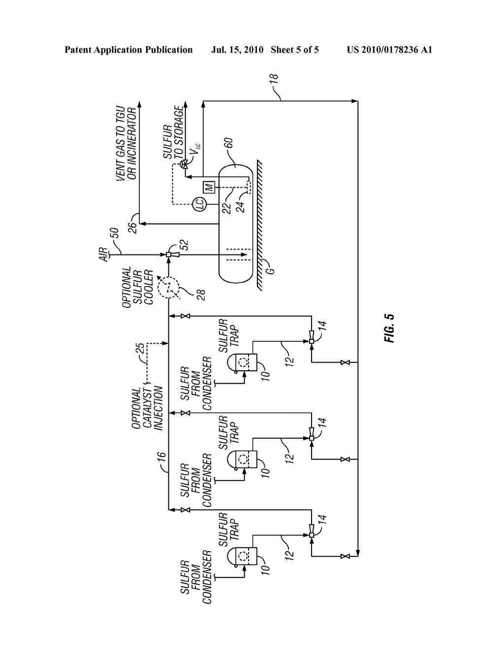 Sulfur Collection Systems and Processes with Integrated Degassing - diagram, schematic, and image 06